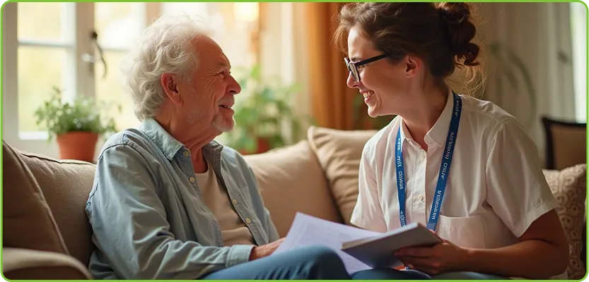 A doctor conducts a medical examination of an elderly man