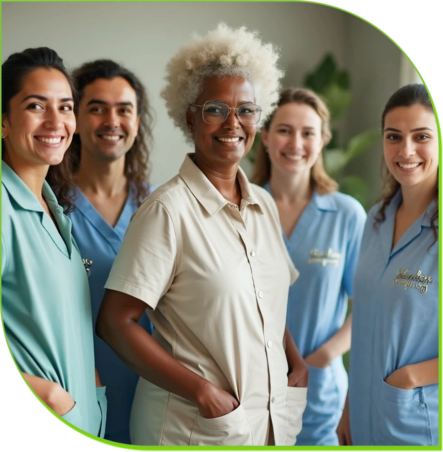 Group of professionals in elderly care